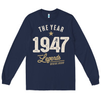 Navy The Year 1947 - 75th Birthday Vintage Classic Long Sleeve Tee - linhVisuals