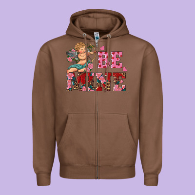 Be Mine Cupid Zipper Hoodie Designed By Ranaportraitstore