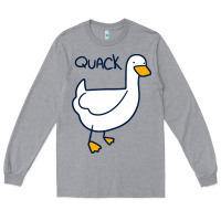 Heather Grey quack duck Long Sleeve Tee - linhVisuals