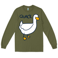 Army Green quack duck Long Sleeve Tee - linhVisuals