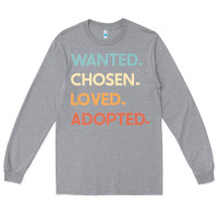 Heather Grey adoption day announcement   wanted chosen loved adopted premium t shir Long Sleeve Tee - linhVisuals