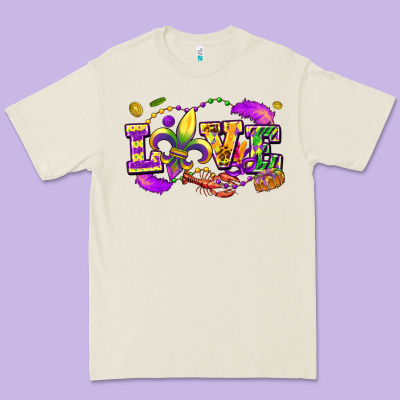 Love Mardi Gras Premium Tee Designed By Fadigitalartstudio