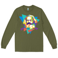 Army Green karl marx get vintage Long Sleeve Tee - linhVisuals
