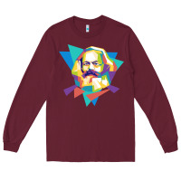 Burgundy karl marx get vintage Long Sleeve Tee - linhVisuals