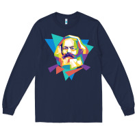 Navy karl marx get vintage Long Sleeve Tee - linhVisuals