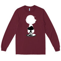Burgundy peanuts shadow silhouette Long Sleeve Tee - linhVisuals