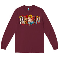 Burgundy amen Long Sleeve Tee - RacoonDesign