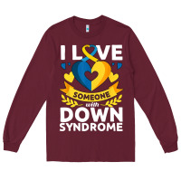 Burgundy down syndrome awareness month special needs love Long Sleeve Tee - linhVisuals