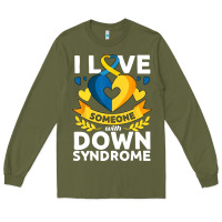 Army Green down syndrome awareness month special needs love Long Sleeve Tee - linhVisuals