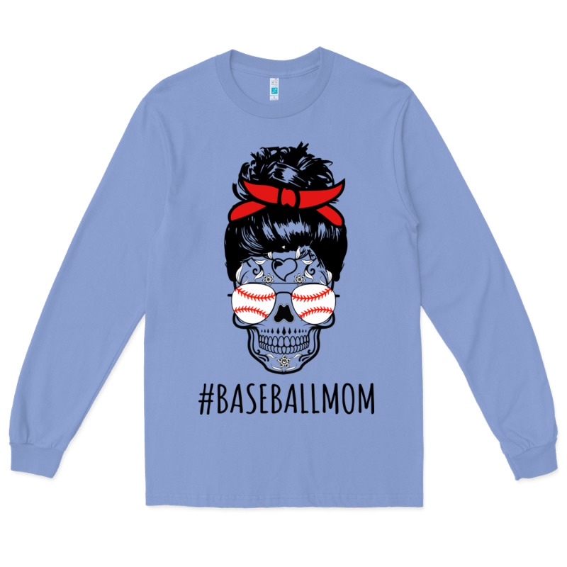 Baseball Mom Skull Long Sleeve Tee by linhVisuals | Teevron