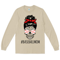 Mushroom Baseball Mom Skull Long Sleeve Tee - linhVisuals