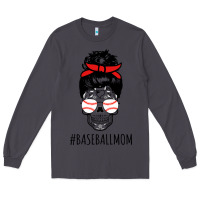 Smoke Baseball Mom Skull Long Sleeve Tee - linhVisuals