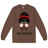 Chestnut Baseball Mom Skull Long Sleeve Tee - linhVisuals