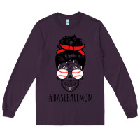 Plum Baseball Mom Skull Long Sleeve Tee - linhVisuals