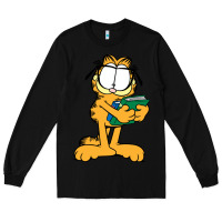 Black garfiel Long Sleeve Tee - linhVisuals