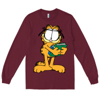 Burgundy garfiel Long Sleeve Tee - linhVisuals