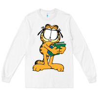 White garfiel Long Sleeve Tee - linhVisuals