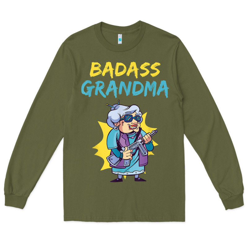 Badass Grandma Family Mother Grandma T Shirt Long Sleeve Tee by linhVisuals | Teevron
