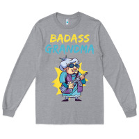 Heather Grey badass grandma family mother grandma t shirt Long Sleeve Tee - linhVisuals