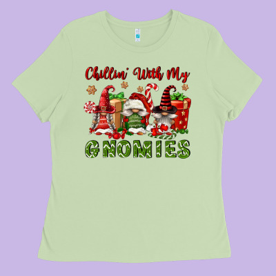 Chillin' With My Gnomies Ladies Tee Designed By Fadigitalartstudio