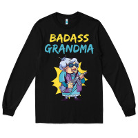 Black badass grandma family mother grandma t shirt Long Sleeve Tee - linhVisuals