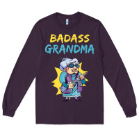 Plum badass grandma family mother grandma t shirt Long Sleeve Tee - linhVisuals