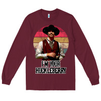 Burgundy i'm your huckleberry Long Sleeve Tee - linhVisuals