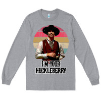 Heather Grey i'm your huckleberry Long Sleeve Tee - linhVisuals