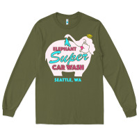 Army Green pink elephant car wash Long Sleeve Tee - linhVisuals