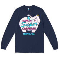 Navy pink elephant car wash Long Sleeve Tee - linhVisuals