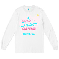 White pink elephant car wash Long Sleeve Tee - linhVisuals