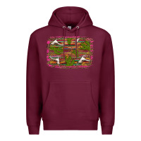 Burgundy cinco de mayo bullskull and cactus Premium Hoodie - Artiststas