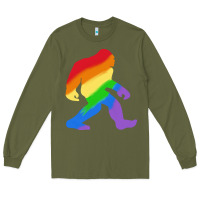 Army Green bigfoot t  shirt rainbow bigfoot t  shirt Long Sleeve Tee - linhVisuals