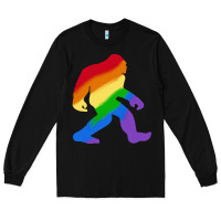 Black bigfoot t  shirt rainbow bigfoot t  shirt Long Sleeve Tee - linhVisuals