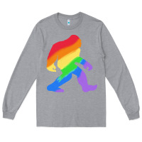 Heather Grey bigfoot t  shirt rainbow bigfoot t  shirt Long Sleeve Tee - linhVisuals