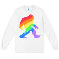 White bigfoot t  shirt rainbow bigfoot t  shirt Long Sleeve Tee - linhVisuals