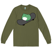 Army Green skateboarding frog Long Sleeve Tee - linhVisuals
