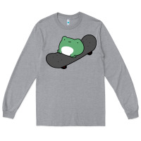 Heather Grey skateboarding frog Long Sleeve Tee - linhVisuals