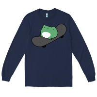 Navy skateboarding frog Long Sleeve Tee - linhVisuals