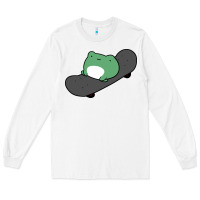 White skateboarding frog Long Sleeve Tee - linhVisuals