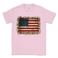 Bubblegum Pink America Flag and Leopard Classic Tee - CowCowDesign