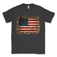 Smoke America Flag and Leopard Classic Tee - CowCowDesign