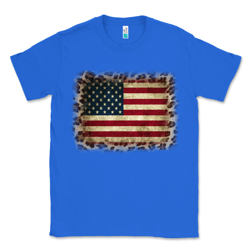 America Flag And Leopard Classic Tee by CowCowDesign | Teevron