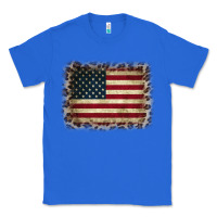 True Royal America Flag and Leopard Classic Tee - CowCowDesign