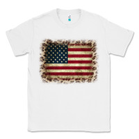 White America Flag and Leopard Classic Tee - CowCowDesign