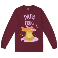 Burgundy papa frog Long Sleeve Tee - linhVisuals