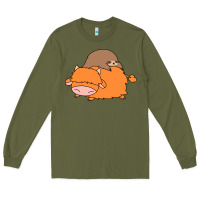 Army Green sloth and highland cow Long Sleeve Tee - linhVisuals