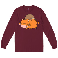 Burgundy sloth and highland cow Long Sleeve Tee - linhVisuals
