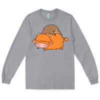 Heather Grey sloth and highland cow Long Sleeve Tee - linhVisuals