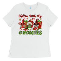 White Chillin' With My Gnomies Ladies Tee - FaDigitalArtStudio